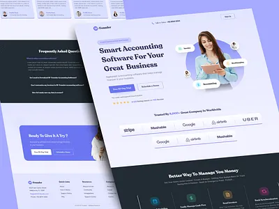 Accounting Software Website accountant accountant website accounting accounting software accounting system business enterprice finance financial management fintech landing page payment payroll product design saas website software software company app uiux web designer website