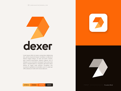 Dexer - Logo Design brand brand identity brand logo branding clean company logo design energy logo minimal minimalistic modern orange
