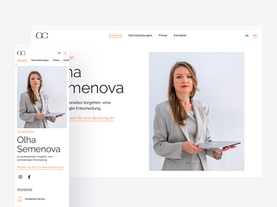 Olha Semenova - website for lawyer branding logo ui