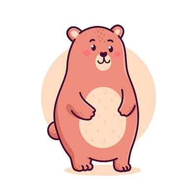 Cartoon Bear animal bear cartoon character colorful cute design graphic design hand drawn illustration logo teddy bear ui