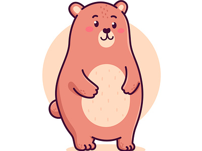Cartoon Bear animal bear cartoon character colorful cute design graphic design hand drawn illustration logo teddy bear ui