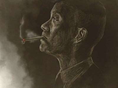 Tommy Shelby drawing illustration