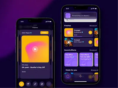 Audiodrop: Share sounds anywhere! app contrast dark ios sound typography