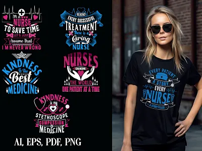 Nurse typography t shirt design apparel clothing covid design fashion female t shirt graphic illustration nurse nurse shirt 2023 nurse vector print template tshirt typography vector