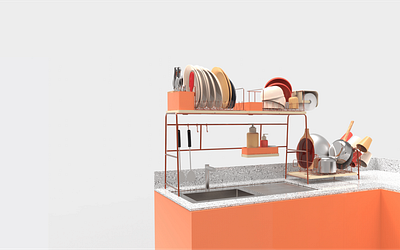 Modular Kitchen Rack 3d 3d modelling futniture interior kitchen modular product design rack