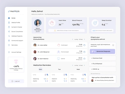 Medical App aihealthassistant branding design healthandwellbeing healthcareinnovation healthylifestyle uiinspiration virtualconsultations