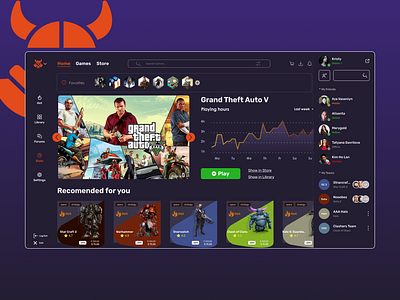 Valhal Games Dashboard (Dark) branding dashboard dashboard design design figma illustration logo site ui uiux ux web web design