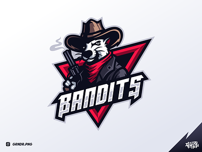 BANDITS | Mouse Bandit Logo Mascot bandits logo character logo cowboy esport esportlogo gamer gaming illustration logo mascot mouse mouse bandit mouse logo mouse mascot rat