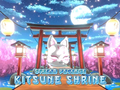 Twitch Overlay Pack | Japanese Anime Kitsune Stream Overlays 3d animation art design graphic design illustration japan japanese kitsune logo motion graphics streamgraphics streamoverlay twitch twitchgraphics twitchoverlay ui