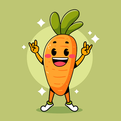 Cartoon Happy Vegetables cartoon character colorful cute graphic design happy illustration logo mascot retro vegetable