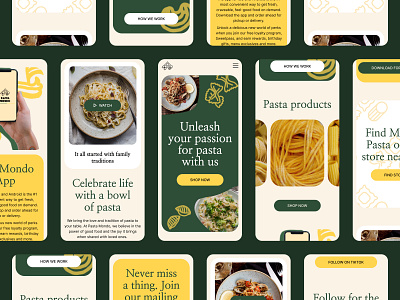 Pasta Mondo online store - Mobile version adaptive agency color concept design food main page marcketing minimal mobile trend ui ui design ux
