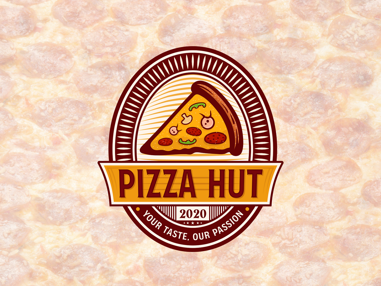 Pizza Hut Vintage Badge Logo Vector Illustration by Mustain Billah on ...