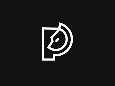 P is for Predator animal brand branding design elegant graphic design illustration letter logo logo design logotype mark minimalism minimalistic modern p predator sign wild wolf