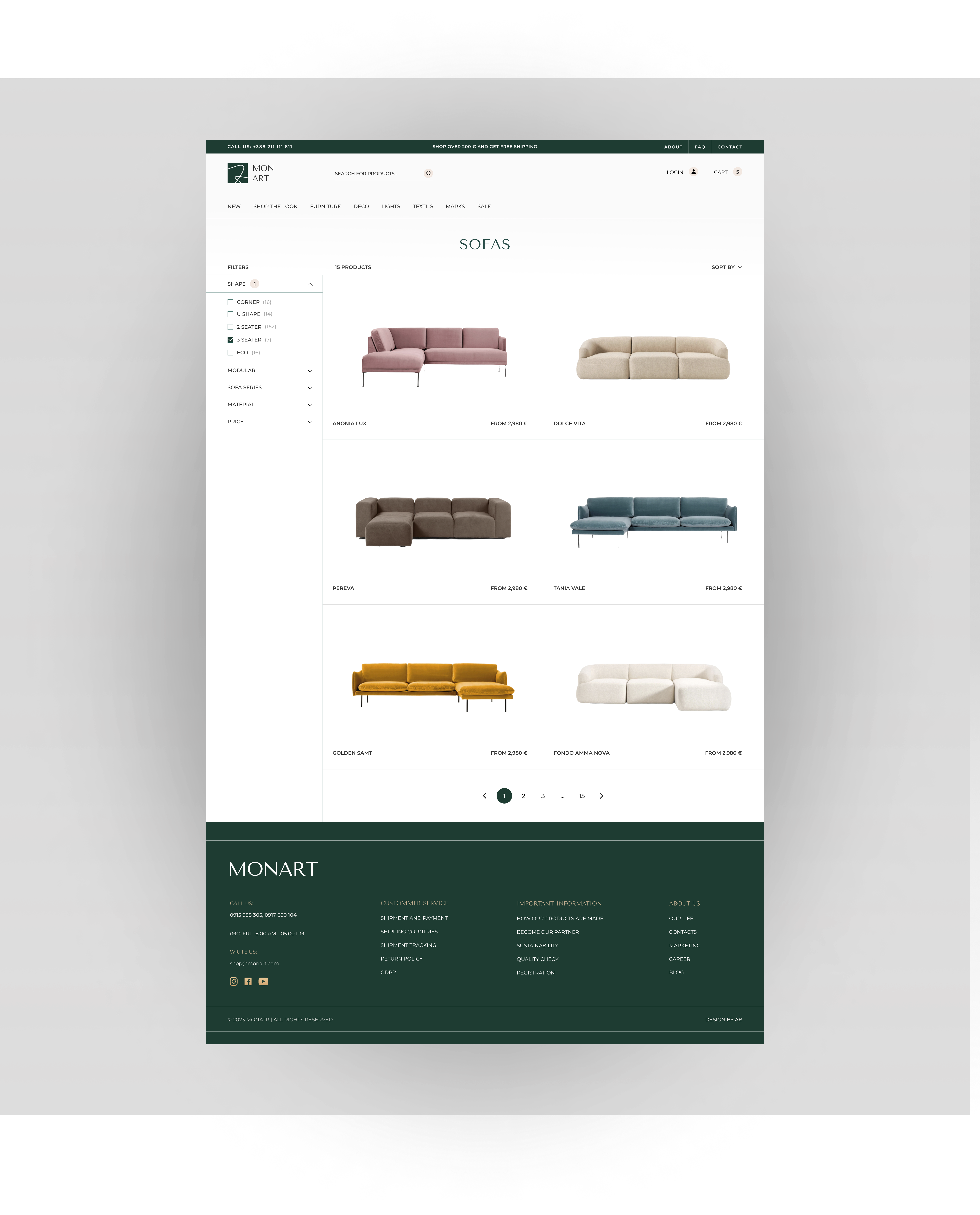 Furniture e-commerce design ecommerce figma furniture landingpage luxury sofa typography ui uiux uxui web design