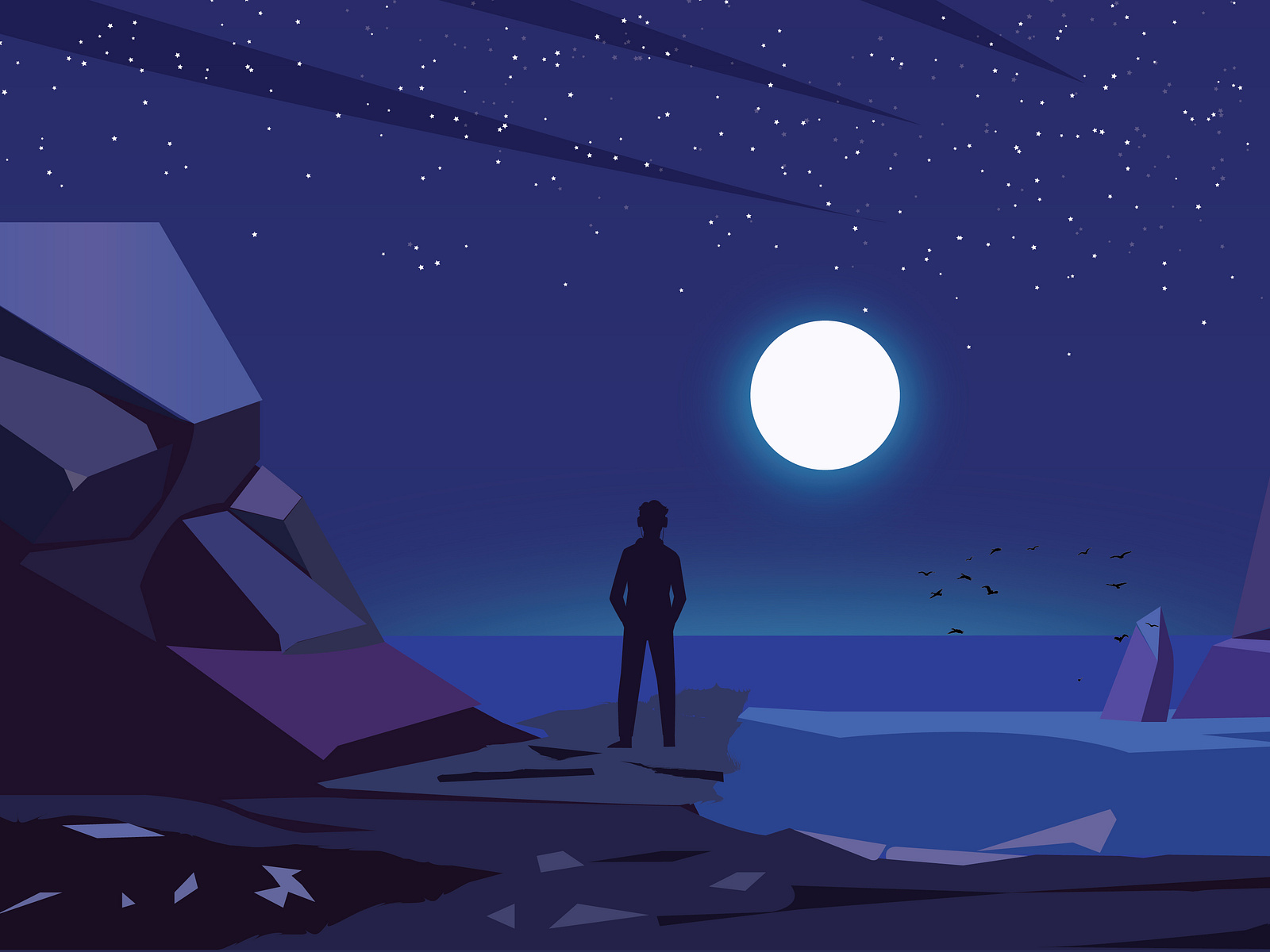 Night sky Illustration by Ranjeet Singh on Dribbble