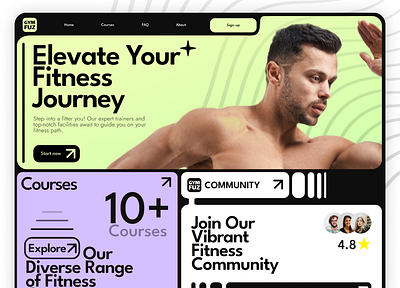 GymFuz - Fitness Course Website | Landing page davetheartwarrior design figma fit fitness graphic design gymfuz logo modern ui web design website website design workout