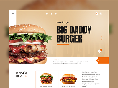 The Burger design illustration ui web website