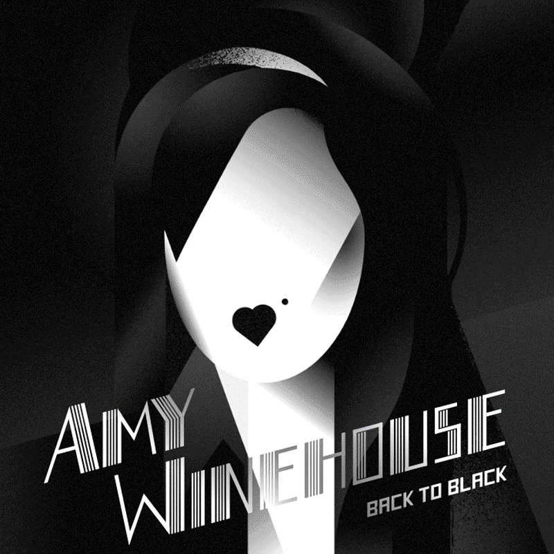 Cover | Back to Black amy art black cover deco disc illustration recorder retro vector vintage winehouse
