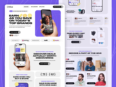 HIIVE WEBSITE REDESIGN brand branding design discounts ecommerce ios iphone logo mobile modern shopping ui website
