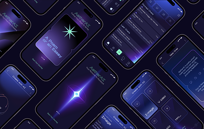 AI assistant - ios Mobile app ai assistant branding chat chatgpt cosmic dark design graphic design ios mobile app purple ui voice