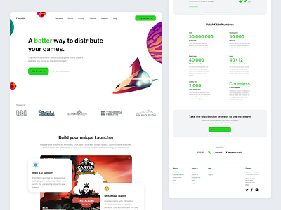 PatchKit - Landing page b2b b2b2c b2c game landing laucher page patch patchkit product design product landing page saas ui uiux ux uxui website