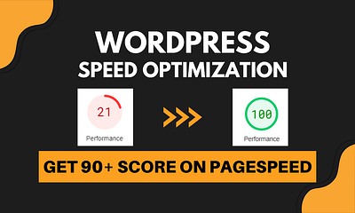 WordPress Website Speed Optimization animation branding business website design elementor pro graphic design illustration logo ui vector
