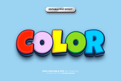 Color 3d Editable vector Text Effect Style drive