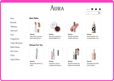 Aura Beauty Landing Page beauty beauty shop beautylandingpage branding design landingpage make up ui uiux ux webdesign