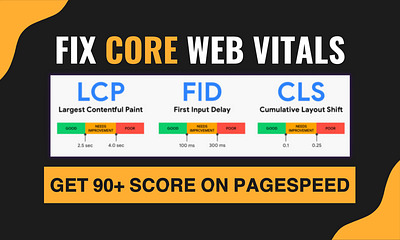 Fix Core Web Vitals Issues animation branding business website design elementor pro graphic design illustration logo ui vector