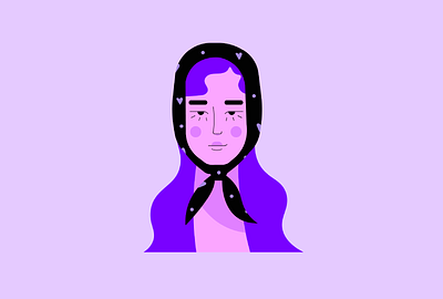 Purple 2d adobe illustrator art character design digital illustration flat girl illustration minimal purple vector