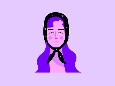 Purple 2d adobe illustrator art character design digital illustration flat girl illustration minimal purple vector