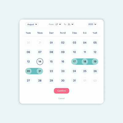 Date picker UI design daily ui 80 date picker date picker ui design day 80