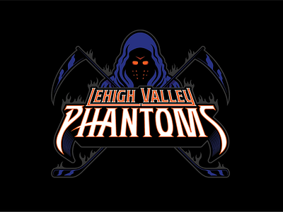 Lehigh Valley Phantoms branding design illustration lettering logo