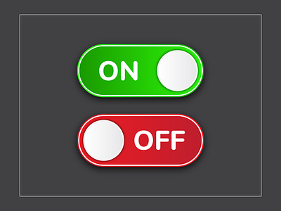 ON-OFF BUTTON 3d app button creative design gradient graphic design green icon illustration modern new on off power off on realistic red swipe switch ui ux unique design