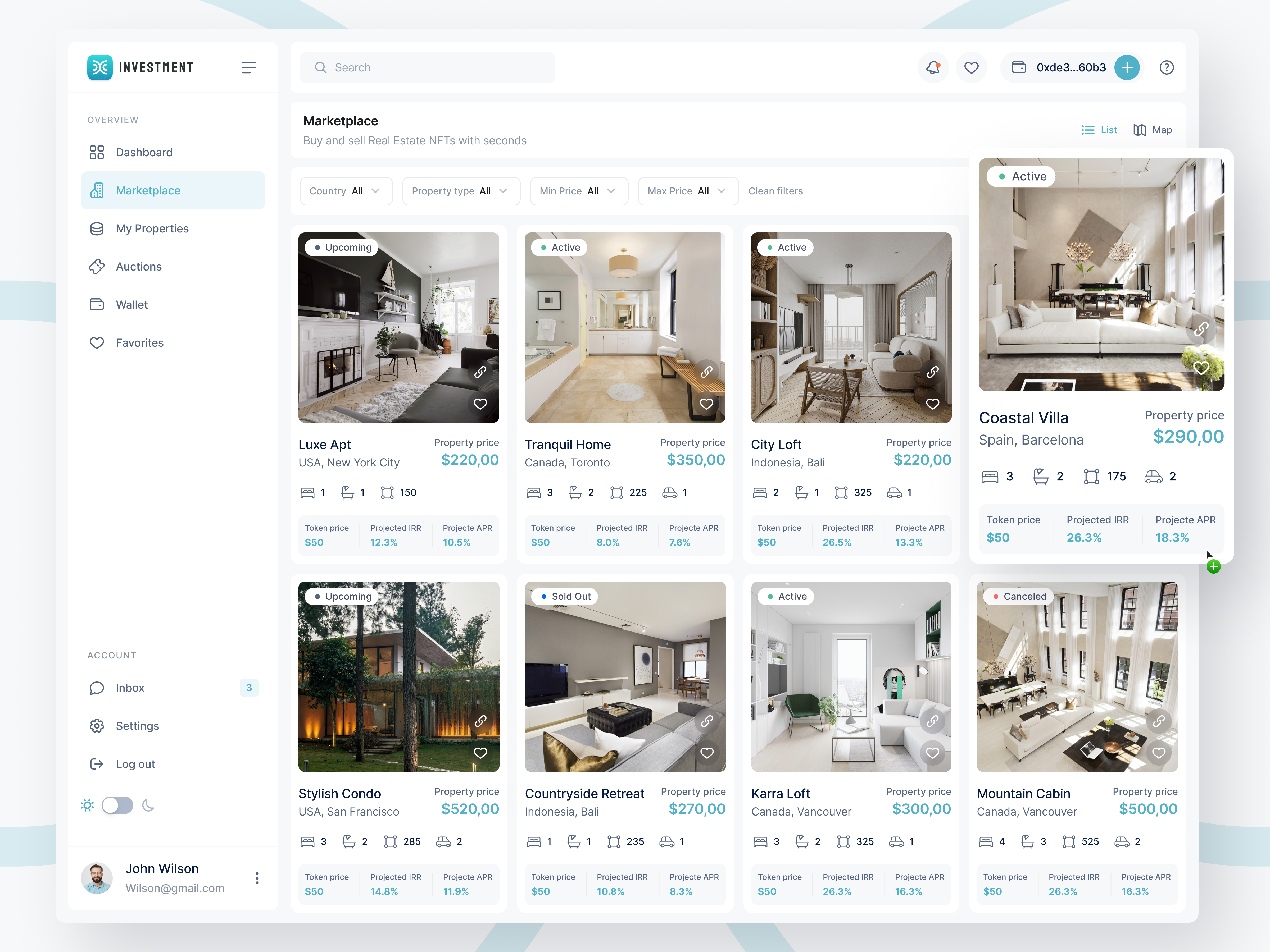 Marketplace | Real Estate Web 3.0 app binance binaryx blockchain crypto design invest landshare lofty marketplace real estate sergushkin smart chain token tokenized ui ux wallet web 3 web 3.0