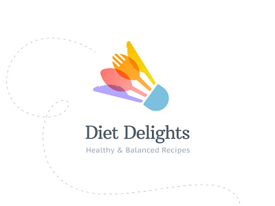 Recipes App Logo app branding cooking cutlery diet food graphic design identity illustration logo mobile app product design rebound recipes shuttlecock ui