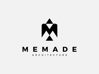 M E M A D E architecture bird black brand branding building construction design identity initial letter logo m minimalist modern monogram simple trendy visual white