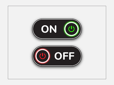ON-OFF BUTTON 3d app bar control creative design gradient graphic design green green button off on button realistic red red button red technology render swipe switch toggle ui