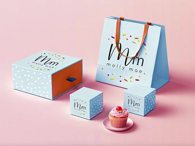 Molly Mae Bakery packaging and branding adobe creative suite branding color development creative ideation graphic design logo design marketing packaging project managment