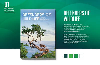 Defenders of Wildlife-Annual Report annual report branding graphic design indesign nature page layout wildlife wordmark