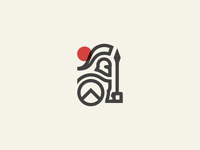 Spartan and Sun abstract art brand branding design graphic design greek warrior history icon design illustration linear logo mark minimalistic spartan sun vector