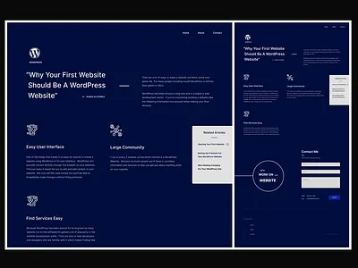 WordPress Blog Post blog blog design blog post blue contact icons informational landing page post redesign website design wordpress