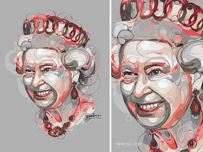 Queen Elizabeth II abstract charicature colorful design elizabeth ii illustration portrait portrait illustration portraiture queen unique illustration unique style
