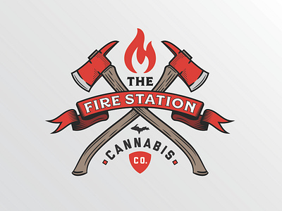 TFS Merch Illustration axes badge brand branding cannabis fire flame illustration merch michigan print the fire station vector