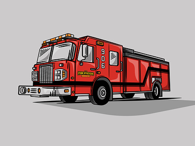 Fire Truck brand branding cannabis fire firetruck illustration michigan the fire station vector