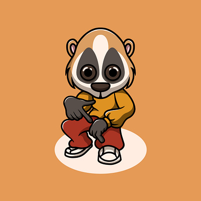 Cute Slow Loris Dancing Illustration branding graphic design shuffle