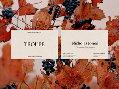 Troupe - Business Cards branding business cards design graphic design identity letter logo logotype typography wine