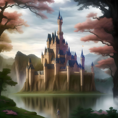 Fantasy Castle ai generated animation branding cartoon character design illustration