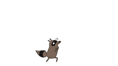 little raccoon walk cel raccoon toonboom