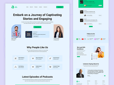 A2 Host Design Podcast Landing Page a2 host audio branding conversation design design system experience share inspiration interview landing page listening live live streaming podcast stories ui ui ux design user interface conversation ux website